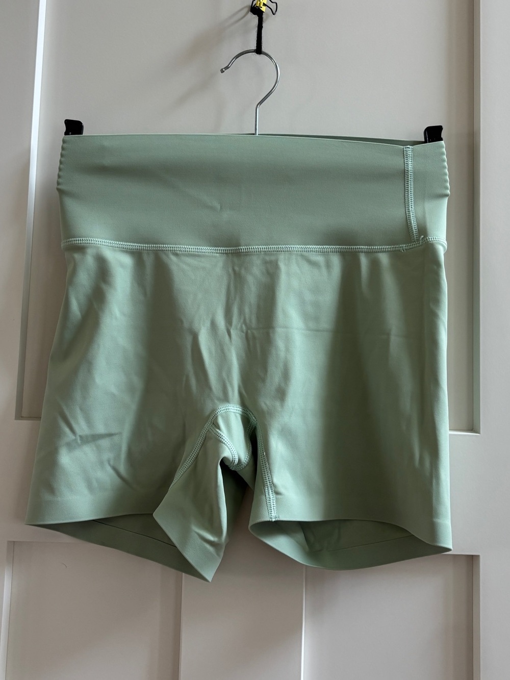 Ptula Womens Sage Green Seamless High Waisted Workout Biker Shorts Size S
